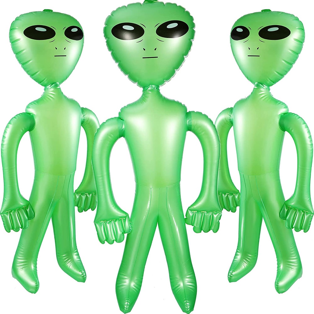 The X-Files Themed Party - Mulder and Scully Themed Party - Ideas and Inspiration - Party Supplies - Party Decorations - Food - Cheap - Inflatable Alien - Little Green Man - Prop