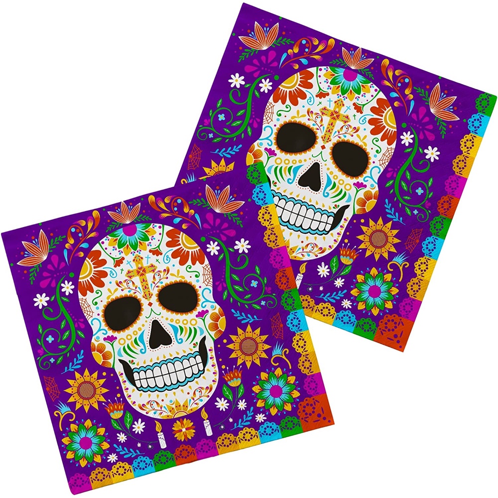 Day of the Dead Themed Halloween Party - Ideas - Inspiration - Party Supplies - Party Decorations - Napkins