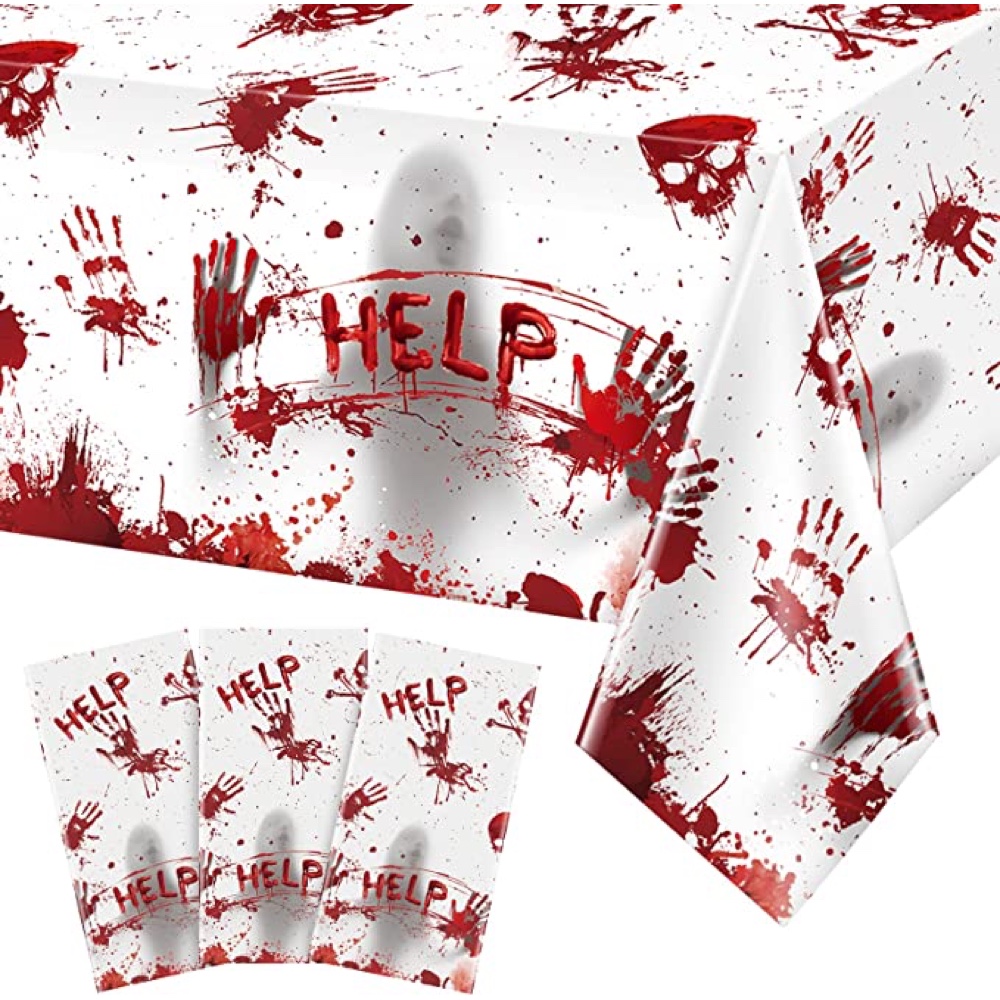 Dawn of the Dead Themed Halloween Party - Zombie Horror Party - Scary - Walking Dead - Ideas and Inspiration - Party Decorations - Party Supplies - Blood Soaked Tablecloth
