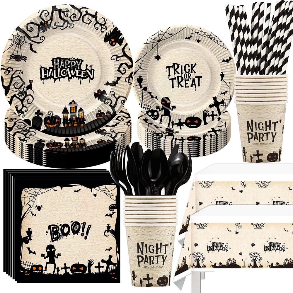 Graveyard Themed Halloween Party - Cemetery Themed Halloween Party - Ideas - Inspiration - Party Supplies - Party Decorations - Food - Tableware