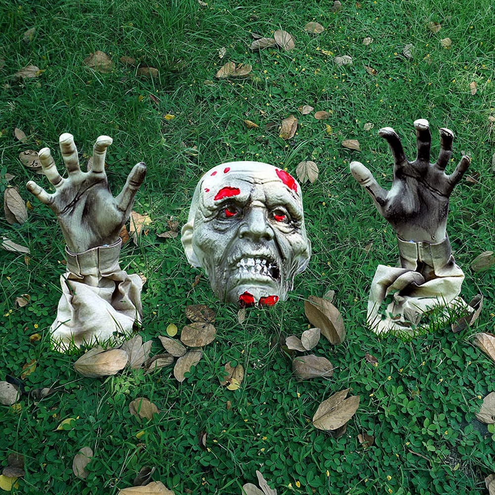 Graveyard Themed Halloween Party - Cemetery Themed Halloween Party - Ideas - Inspiration - Party Supplies - Party Decorations - Food - Zombie Corpse Lawn Decoration - Prop