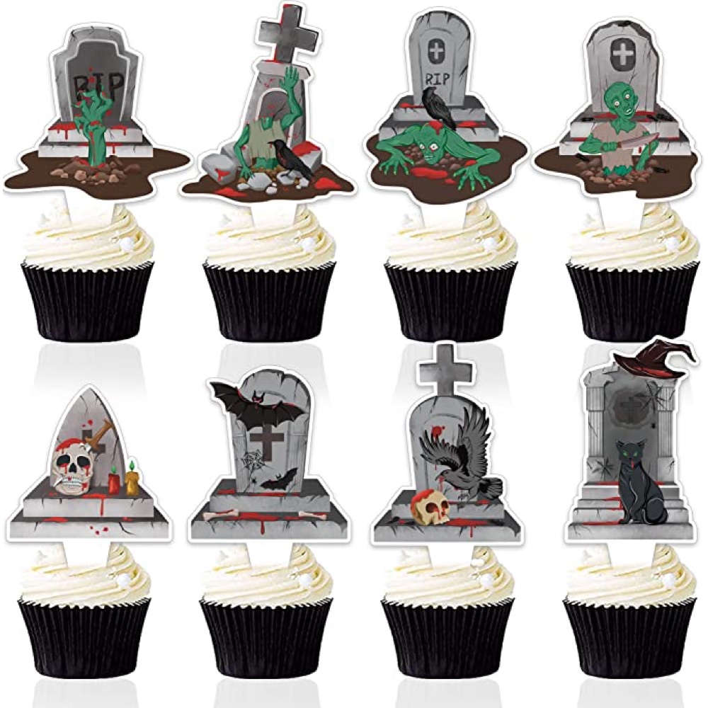28 Days Later Themed Halloween Party - Scary Zombie Party - Ideas - Inspiration - Party Decorations - Party Supplies - Cup Cake Toppers