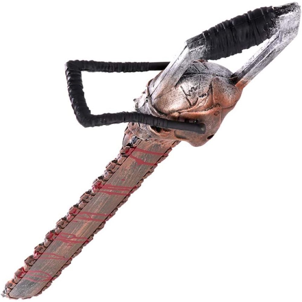 Saw Themed Halloween Party - Horror Movie Themed Party - Scary Party - Ideas - Inspiration - Party Decorations - Party Supplies - Blood Soaked Chainsaw Prop