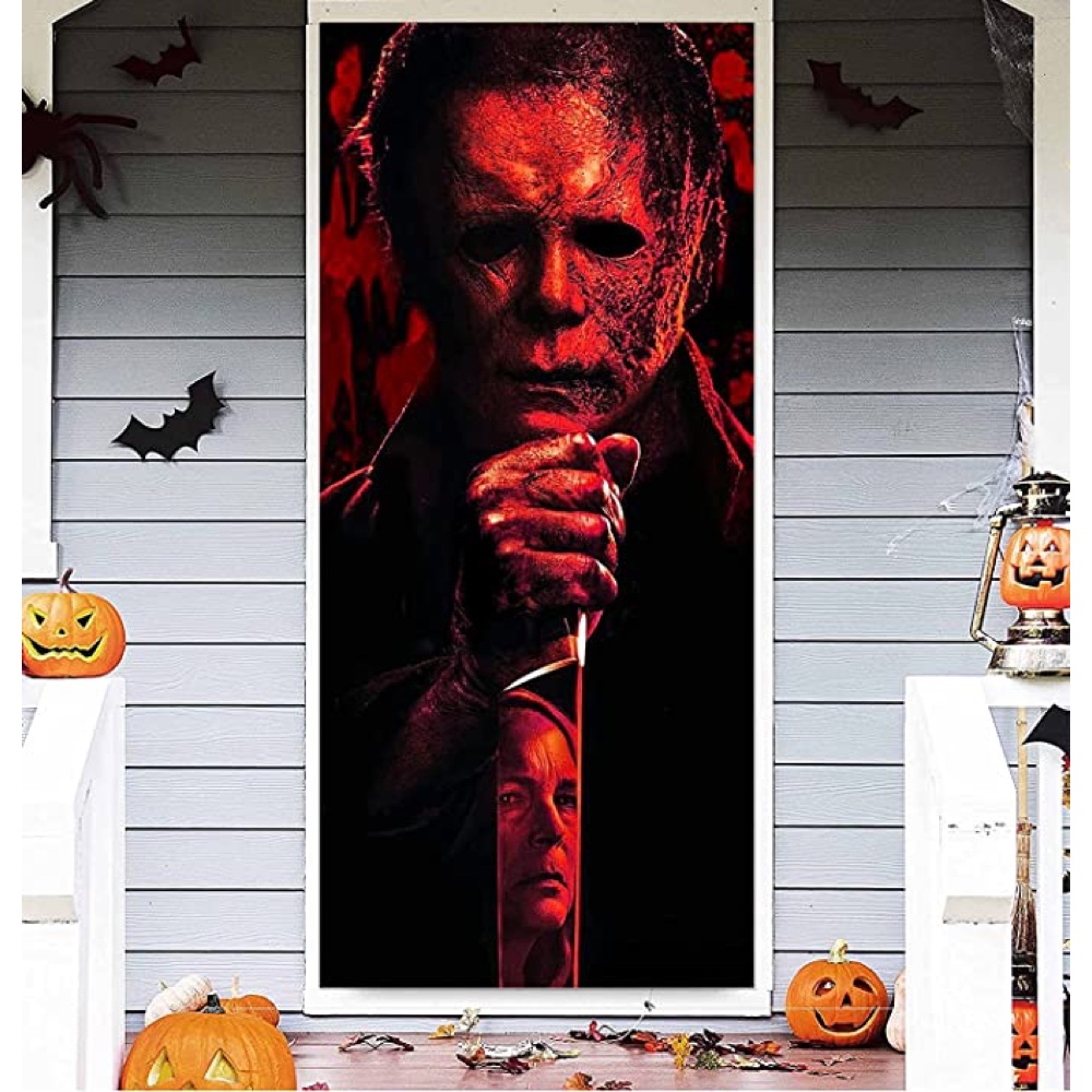 Scary Movie Marathon Halloween Party - Scary Movie Marathon Party - Horror Movie Marathon Halloween Party - Horror Movie Marathon Party - Ideas - Suggestions - Scariest - Party Decorations - Party Supplies - Door Banner
