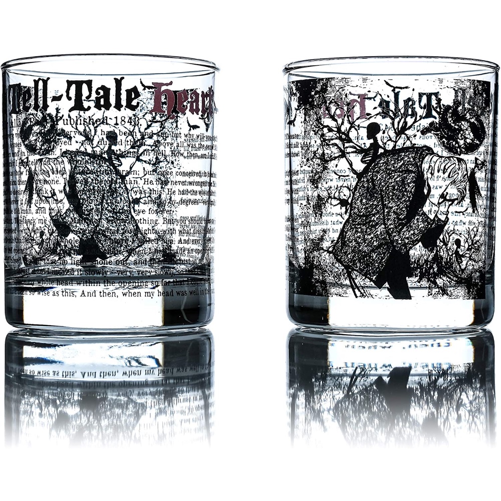 Edgar Allan Poe Themed Halloween Party - Edgar Allan Poe Themed Party - Birthday Party - Valentine's Day - Romantic - Party Decorations - Party Supplies - Ideas - Inspiration - Whiskey Glasses - Tell Tale Heart
