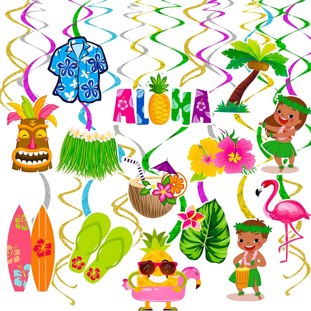 Hawaiian Themed Party - Birthday Party - Ideas - Inspiration - Party Decorations - Party Supplies - Hanging Decorations