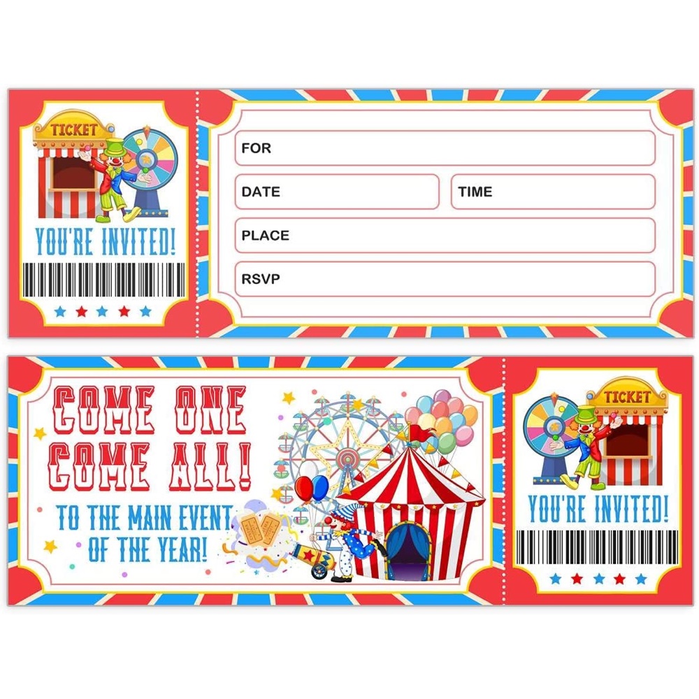 Clown Themed Party - Childs - Children - Birthday Party - Ideas - Inspiration - Party Decorations - Party Supplies - Party Invitations - Invites