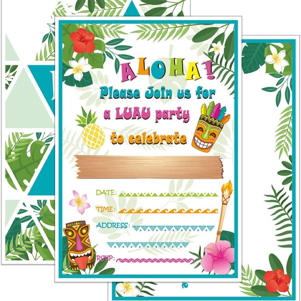 Hawaiian Themed Party - Birthday Party - Ideas - Inspiration - Party Decorations - Party Supplies - Party Invites - Party Invitations