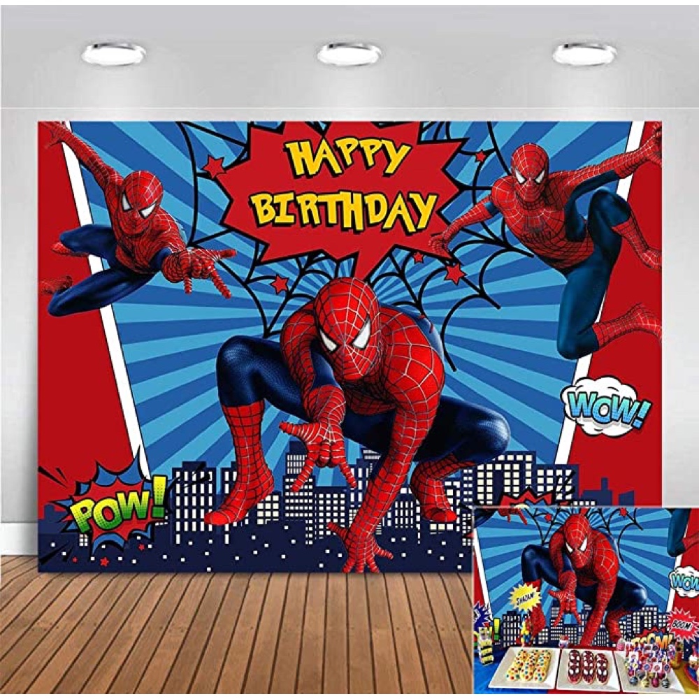Spiderman Themed Party - Kids - Childs - Birthday Party - Ideas - Inspiration - Party Supplies - Party Decorations - Backdrop