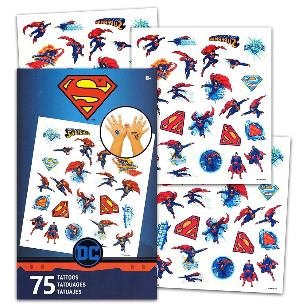 Superman Themed Party - Kids - Childs - Birthday Party - Ideas - Inspiration - Party Supplies - Party Decorations - Party Favors Tattoos