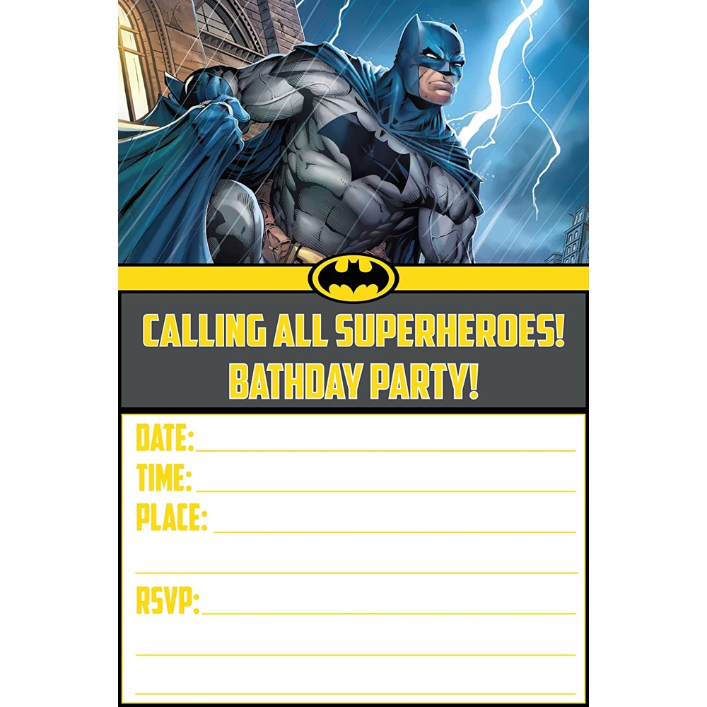 Batman Themed Party - Ideas - Inspiration - Kids - Children - Birthday Party - Party Decorations - Party Supplies - Party Invites - Party Ivnitations
