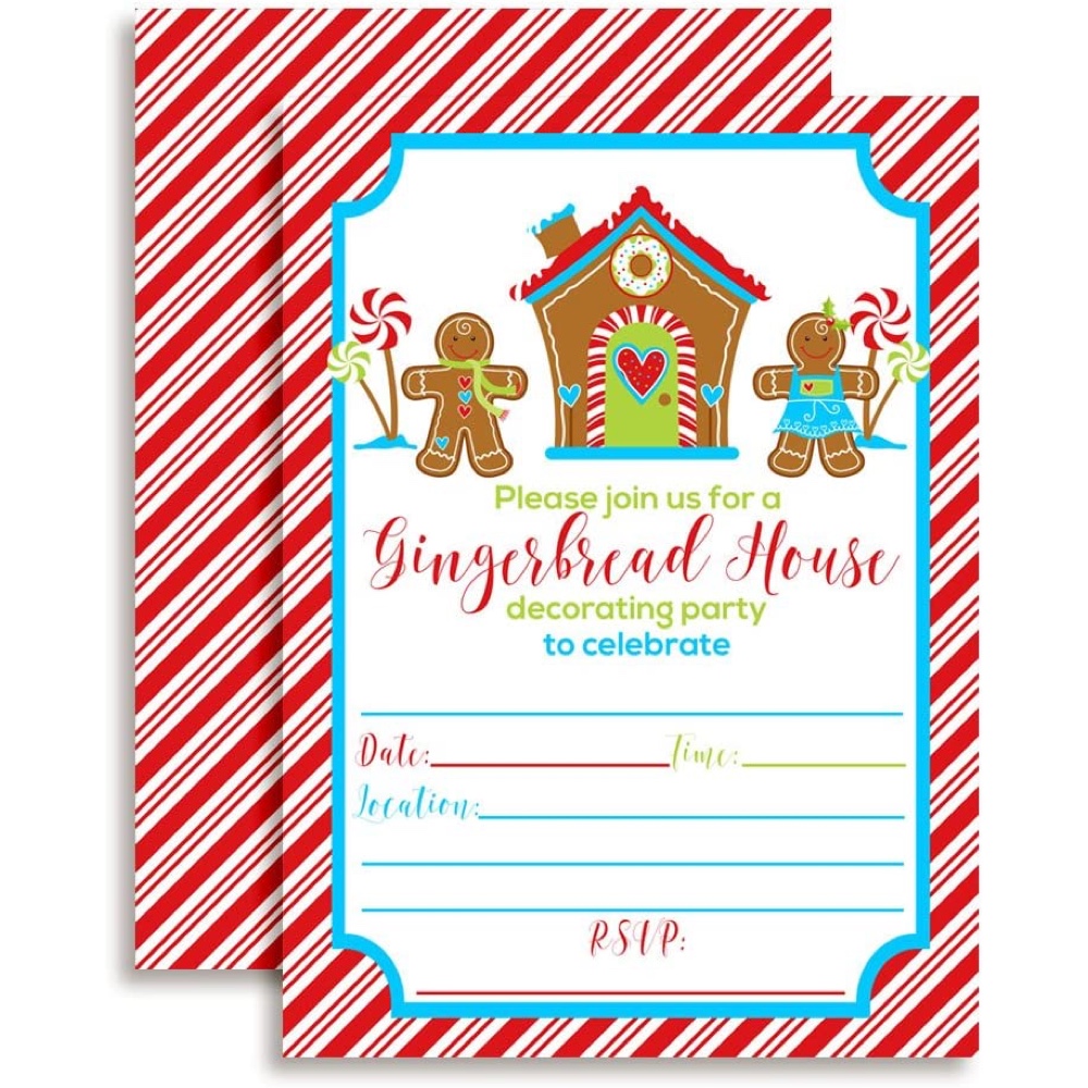 Gingerbread House Decorating Contest Christmas Party - Xmas Party Ideas - Themes - Party Decorations - Party Supplies - Party Invitations - Invites