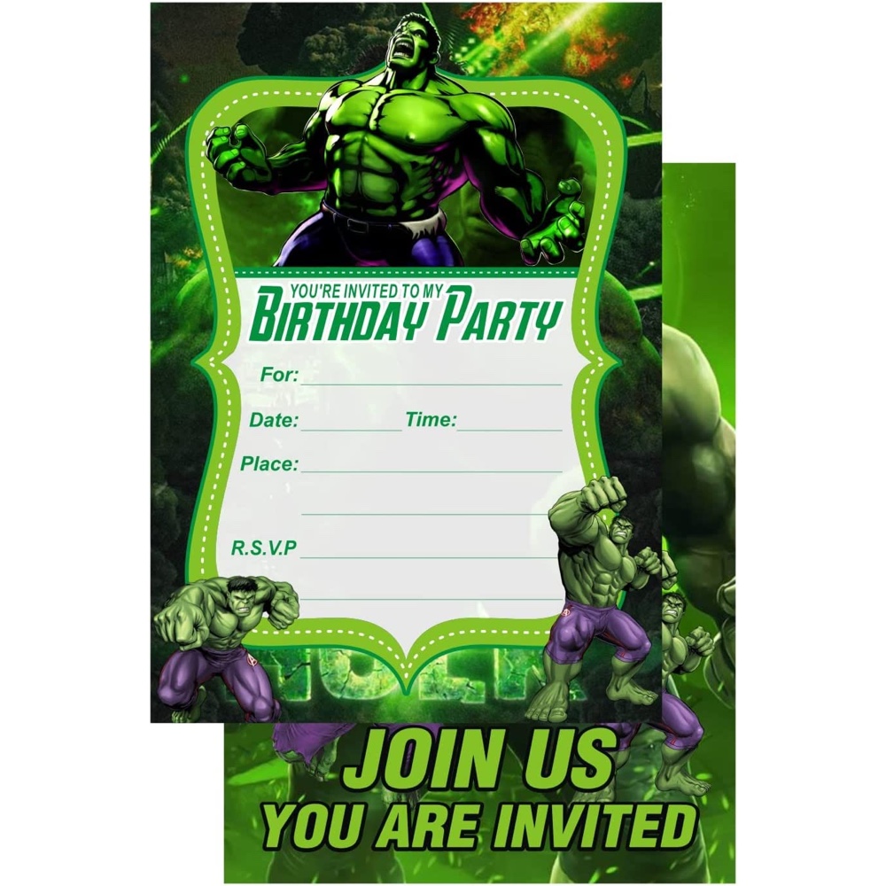 Incredible Hulk Themed Party - Birthday Party - Ideas - Inspiration - Party Supplies - Party Decorations - Party Invites - Invitations