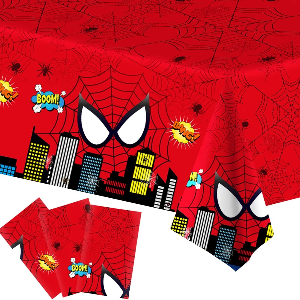 Spiderman Themed Party - Kids - Childs - Birthday Party - Ideas - Inspiration - Party Supplies - Party Decorations - Tablecloth