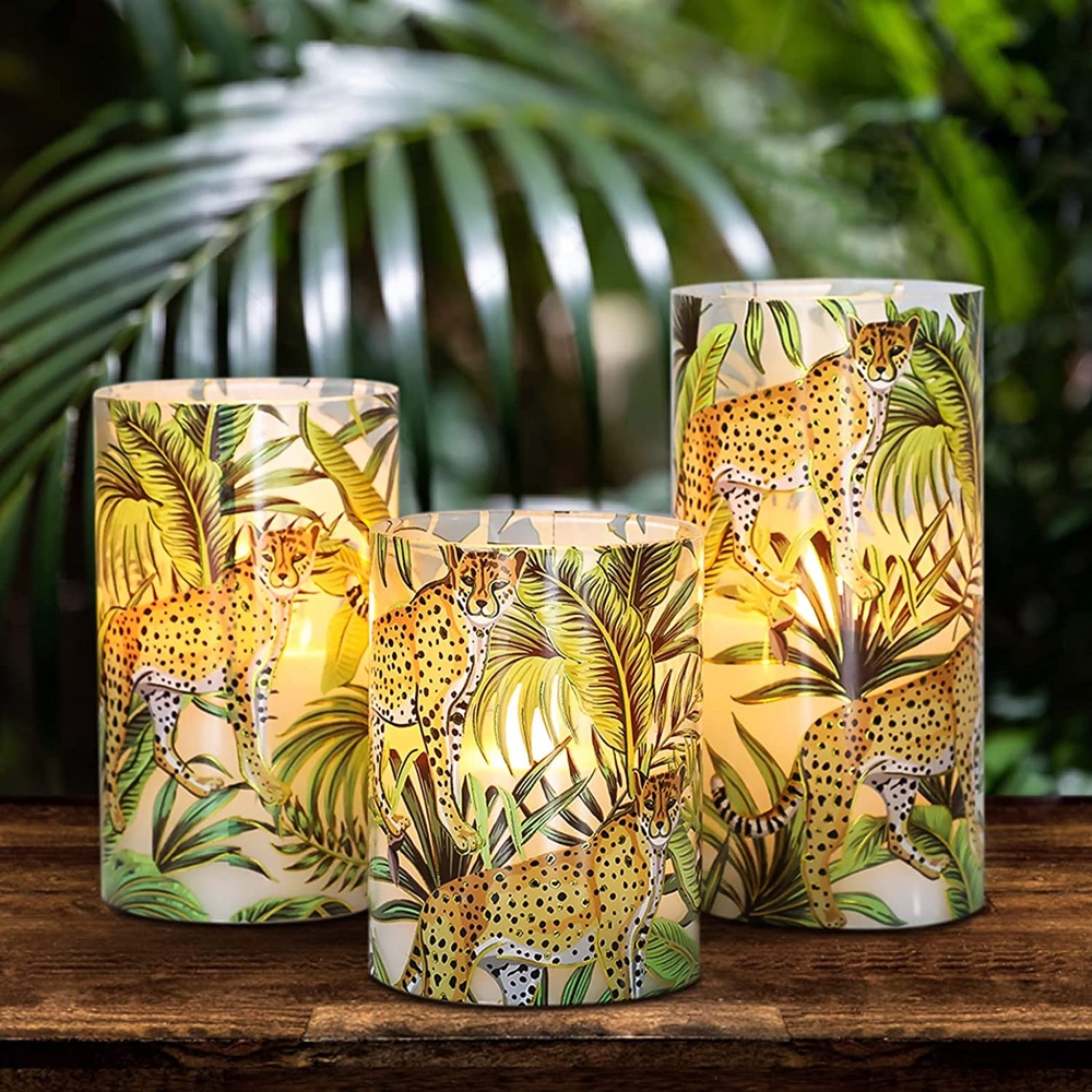 King of the Jungle Themed Party - Decorations - Party Supplies - Animal Print Candles