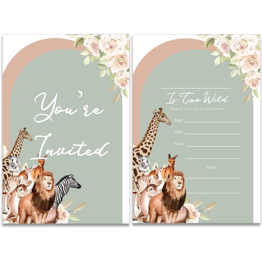 King of the Jungle Themed Party - Decorations - Party Supplies - Party Invites - Invitations