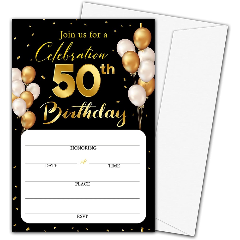 50th Birthday Party Decorations and Supplies - Invites and Invitations