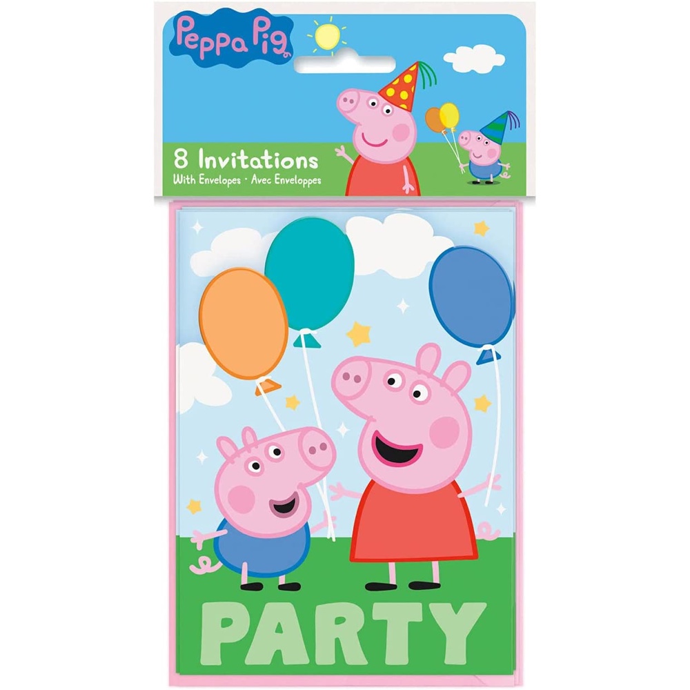 Peppa Pig Themed Party Decorations - Supplies - Party Invites and Invitations