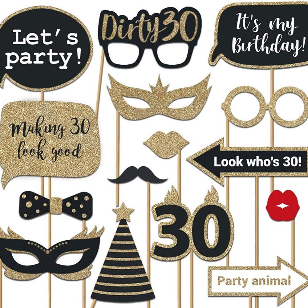 30th Birthday Party Decorations - Supplies - Photo Props