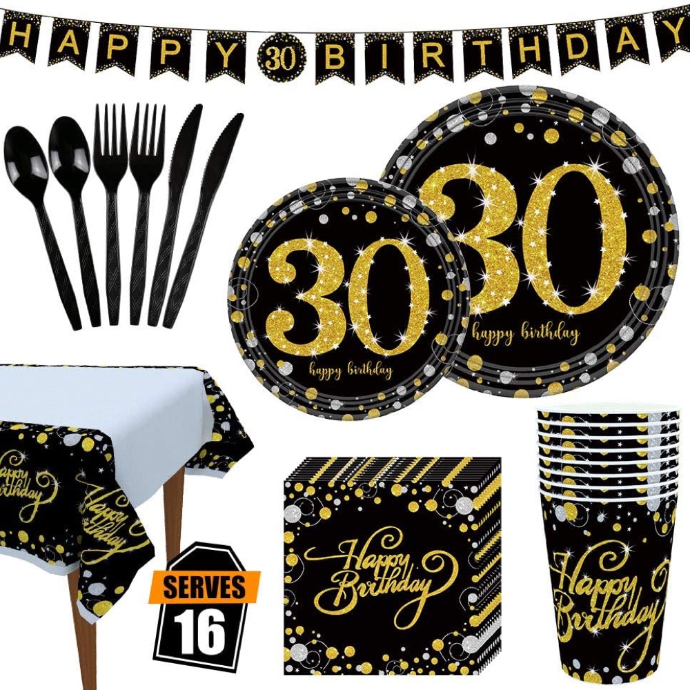 30th Birthday Party Decorations - Supplies - Tableware