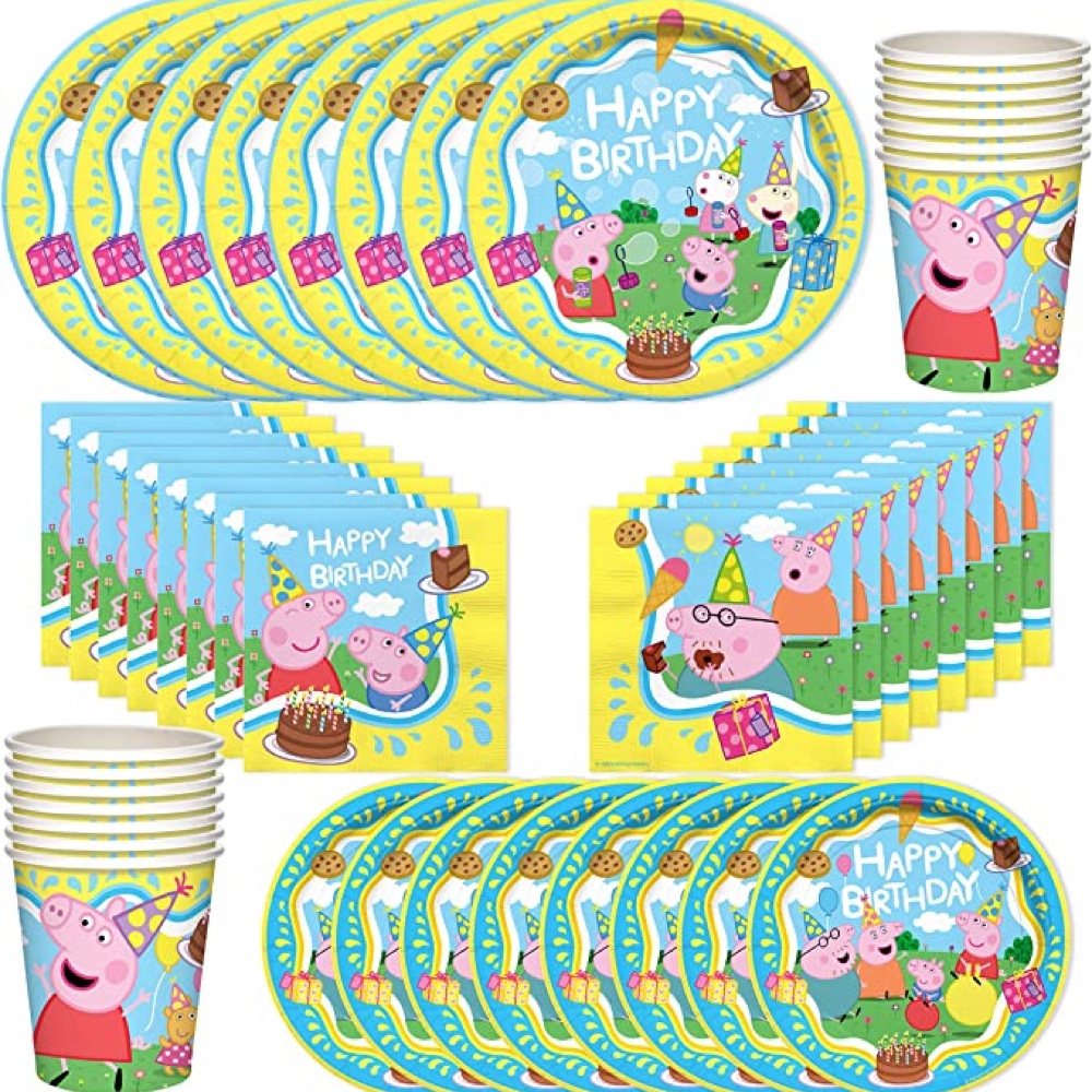 Peppa Pig Themed Party Decorations - Supplies - Tableware