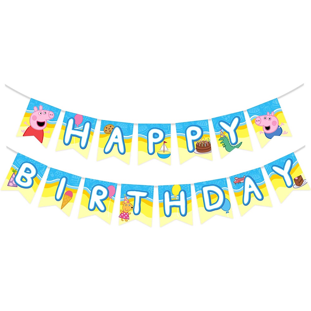 Peppa Pig Birthday Party Decorations - Supplies - Ideas - Inspiration - Birthday Banner