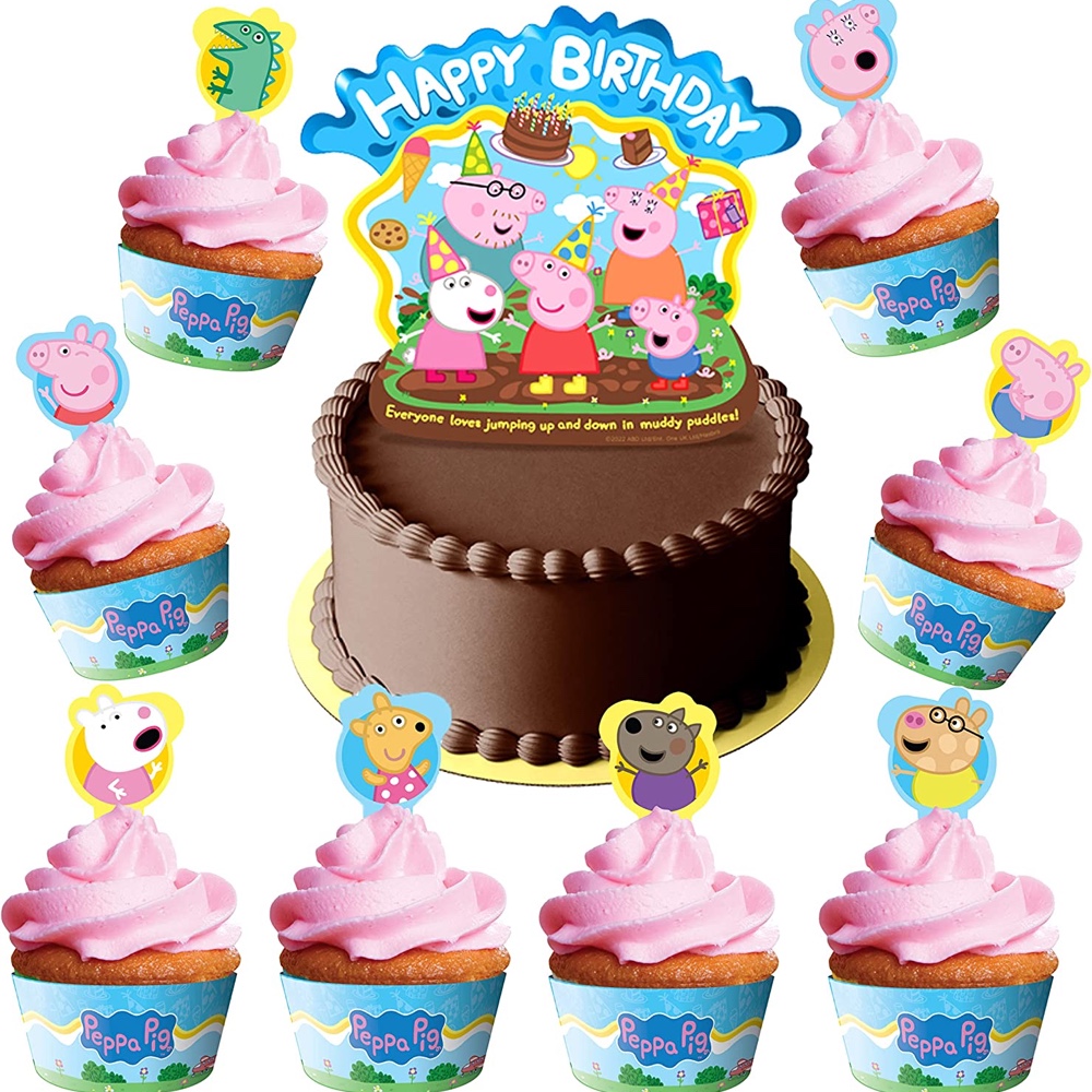 Peppa Pig Birthday Party Decorations - Supplies - Ideas - Inspiration - Cake Topper