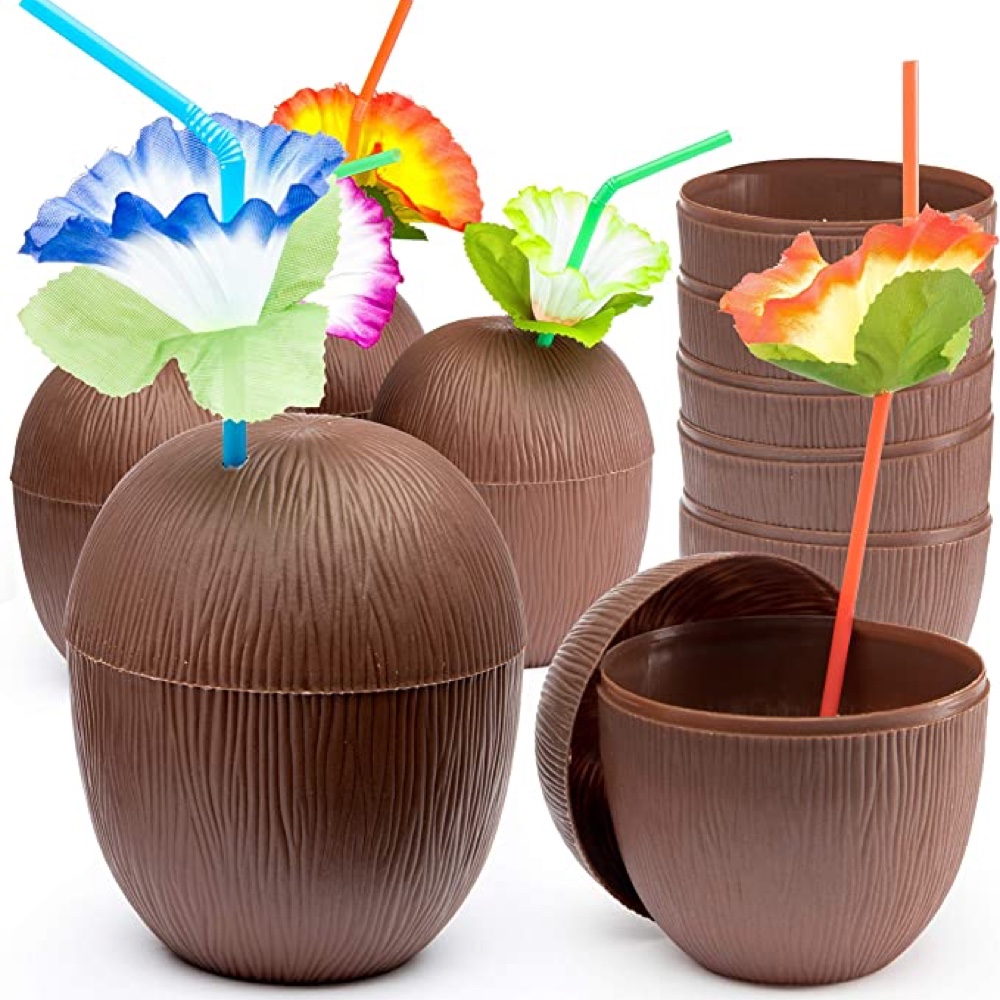 Hawaiian Luau Themed Party - Ideas - Inspiration - Decorations - Supplies - Coconut Cups