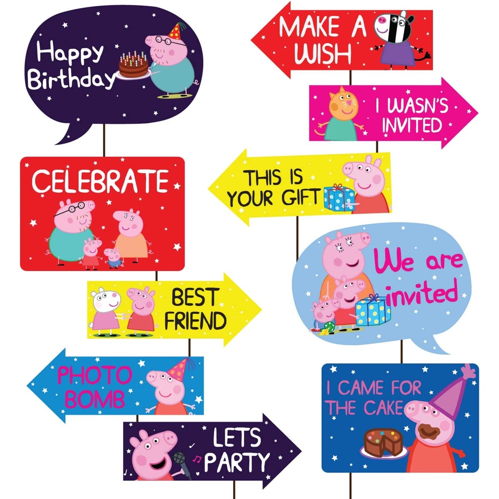 Peppa Pig Birthday Party Decorations - Supplies - Ideas - Inspiration - Photo Props