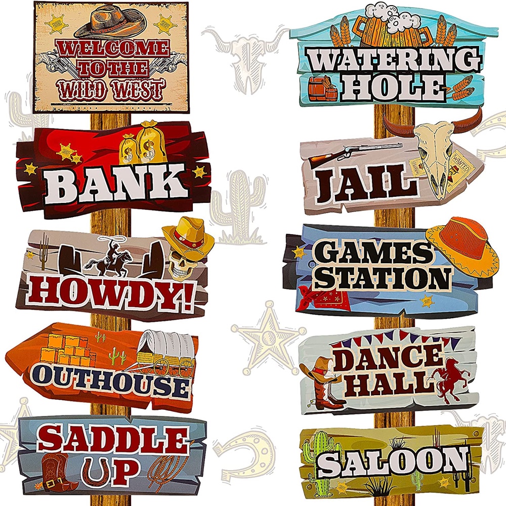 Country Western Hoedown Themed Party Decorations - Supplies - Ideas - Inspirations - Western Style Signs