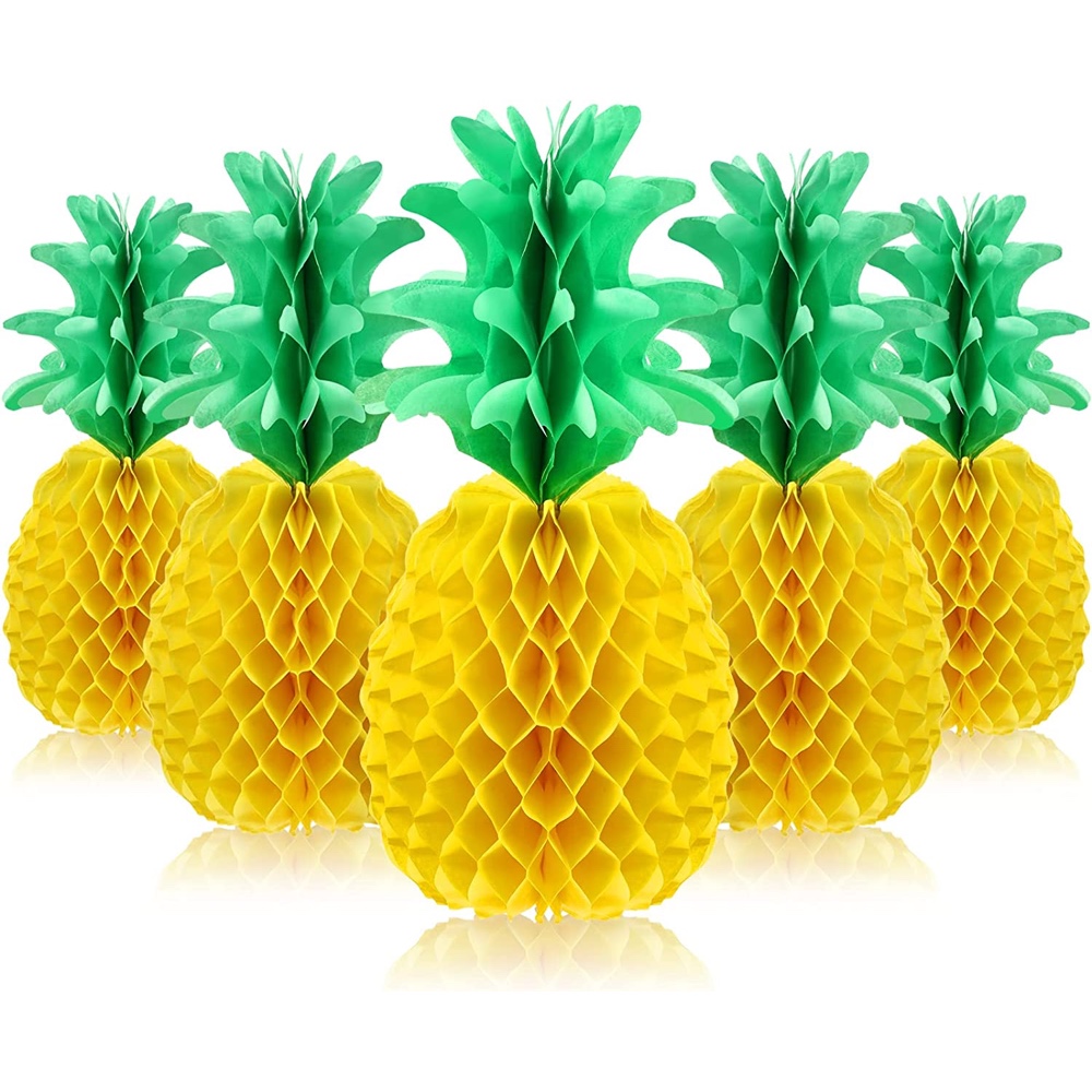 Hawaiian Luau Themed Party - Ideas - Inspiration - Decorations - Supplies - Pineapple Table Centerpieces