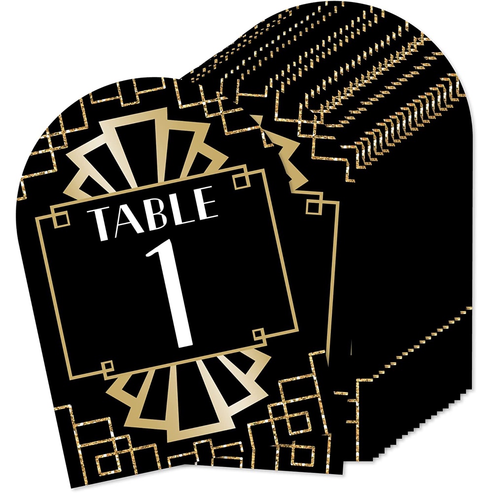 Art Deco Themed Party Decorations - Supplies - Ideas - Inspiration - Table Numbers