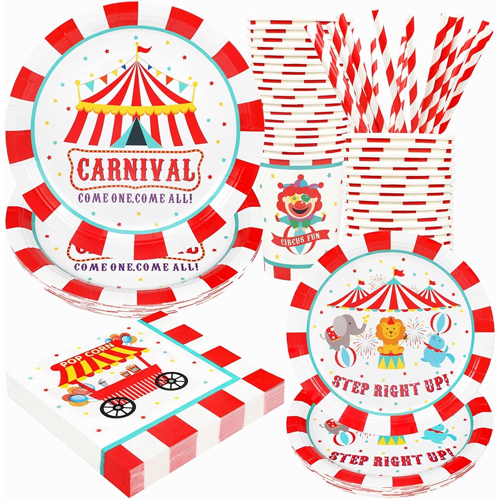 Carnival Themed Party - Ideas - Inspiration - Decorations - Supplies - Birthday - Tableware