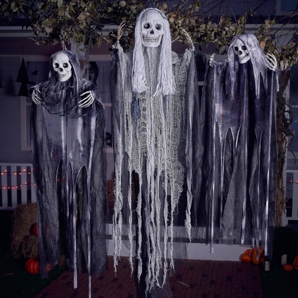 14 Scary Halloween Decorations to Haunt Your Party - Hanging Ghosts Halloween Decorations