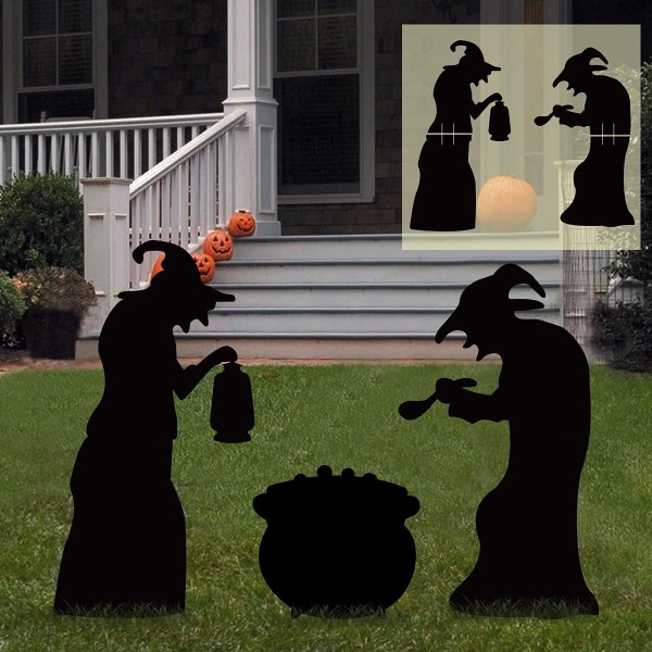 Ivenf Witches Black Cauldron Silhouette - 9 Best Spooky Halloween Party Decorations from Amazon